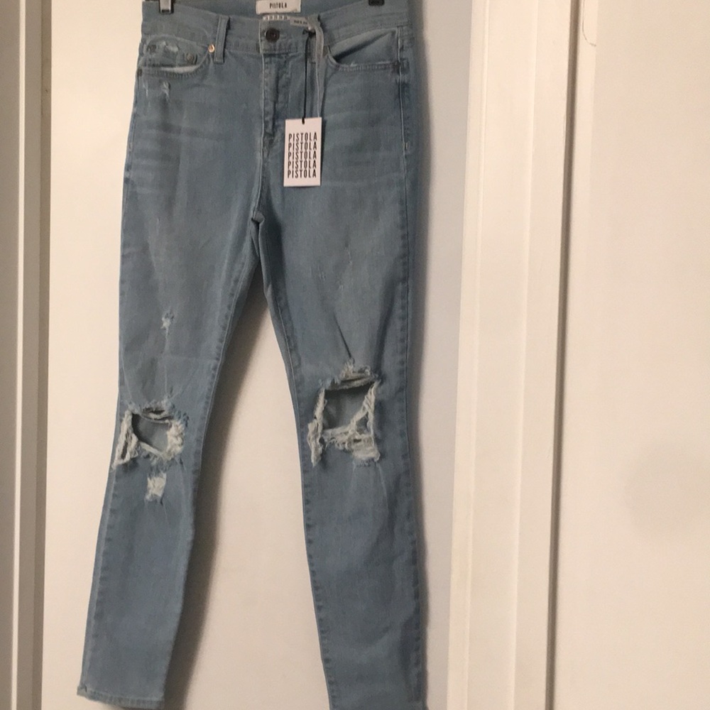 Pistola ripped light blue jeans